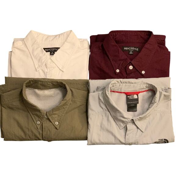 Lot of 4 Mens Shirts Long Sleeve Medium Button Front J. Crew North Face Columbia - Picture 2 of 16